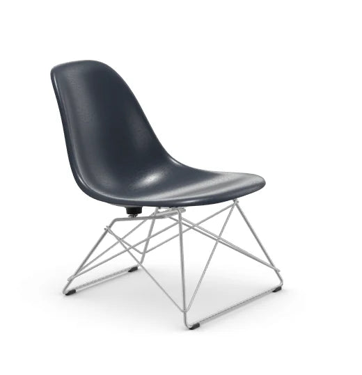 vitra Eames Fiberglass Side chair LSR - verchroomd onderstel - Navy Blue