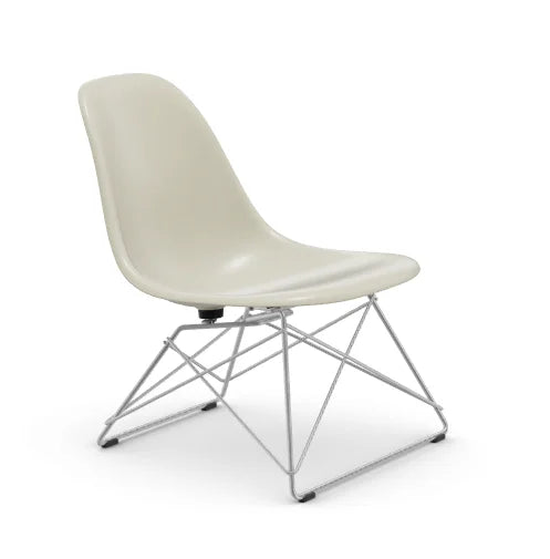 vitra Eames Fiberglass Side chair LSR - verchroomd onderstel - parchment