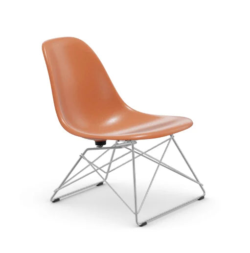 vitra Eames Fiberglass Side chair LSR - verchroomd onderstel - red orange