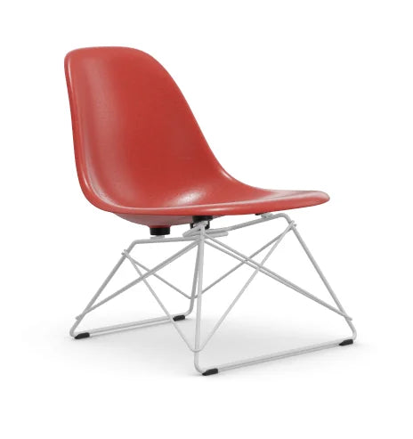 vitra Eames Fiberglass Side chair LSR - wit onderstel - classic red