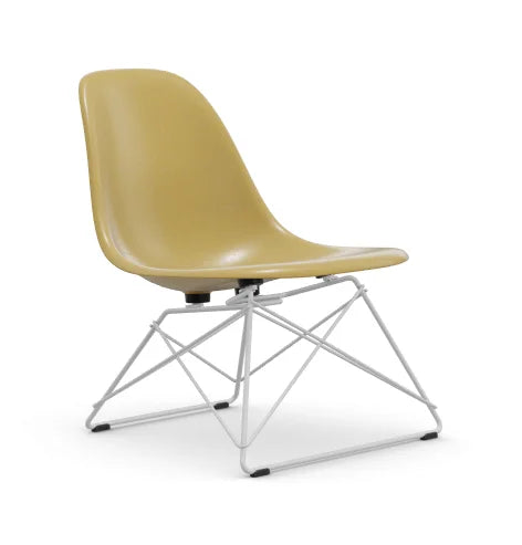 vitra Eames Fiberglass Side chair LSR - wit onderstel - light ochre