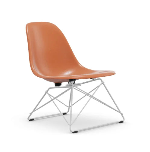 vitra Eames Fiberglass Side chair LSR - wit onderstel - red orange