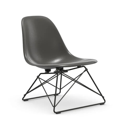 vitra Eames Fiberglass Side chair LSR - zwart onderstel - elephant hide grey