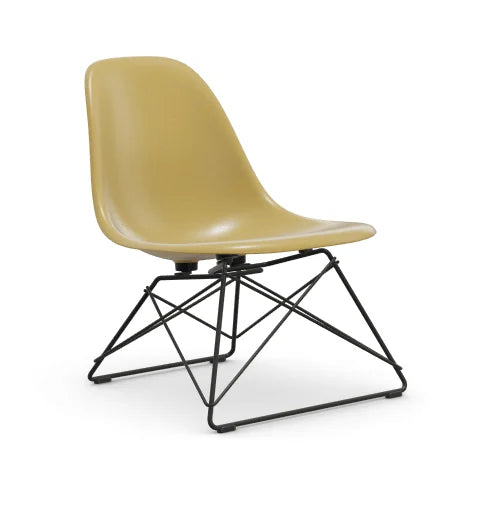 vitra Eames Fiberglass Side chair LSR - zwart onderstel - light ochre