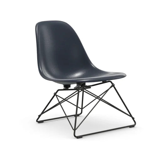 vitra Eames Fiberglass Side chair LSR - zwart onderstel - Navy Blue