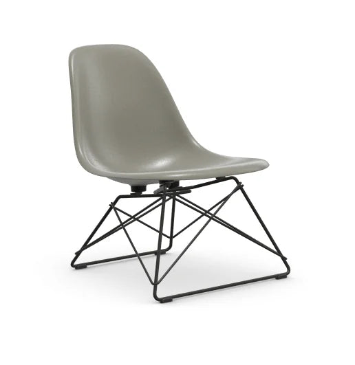 vitra Eames Fiberglass Side chair LSR - zwart onderstel - raw umber