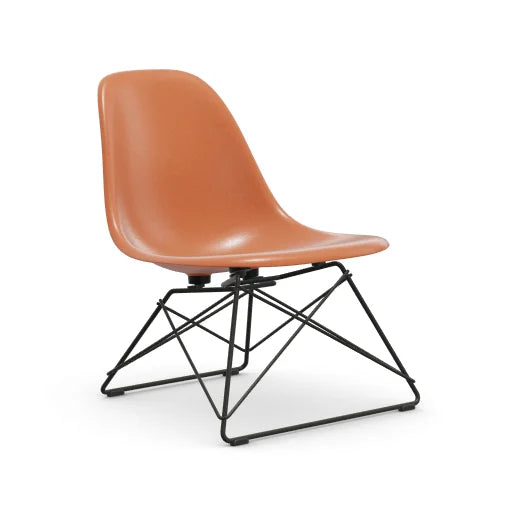 vitra Eames Fiberglass Side chair LSR - zwart onderstel - red orange