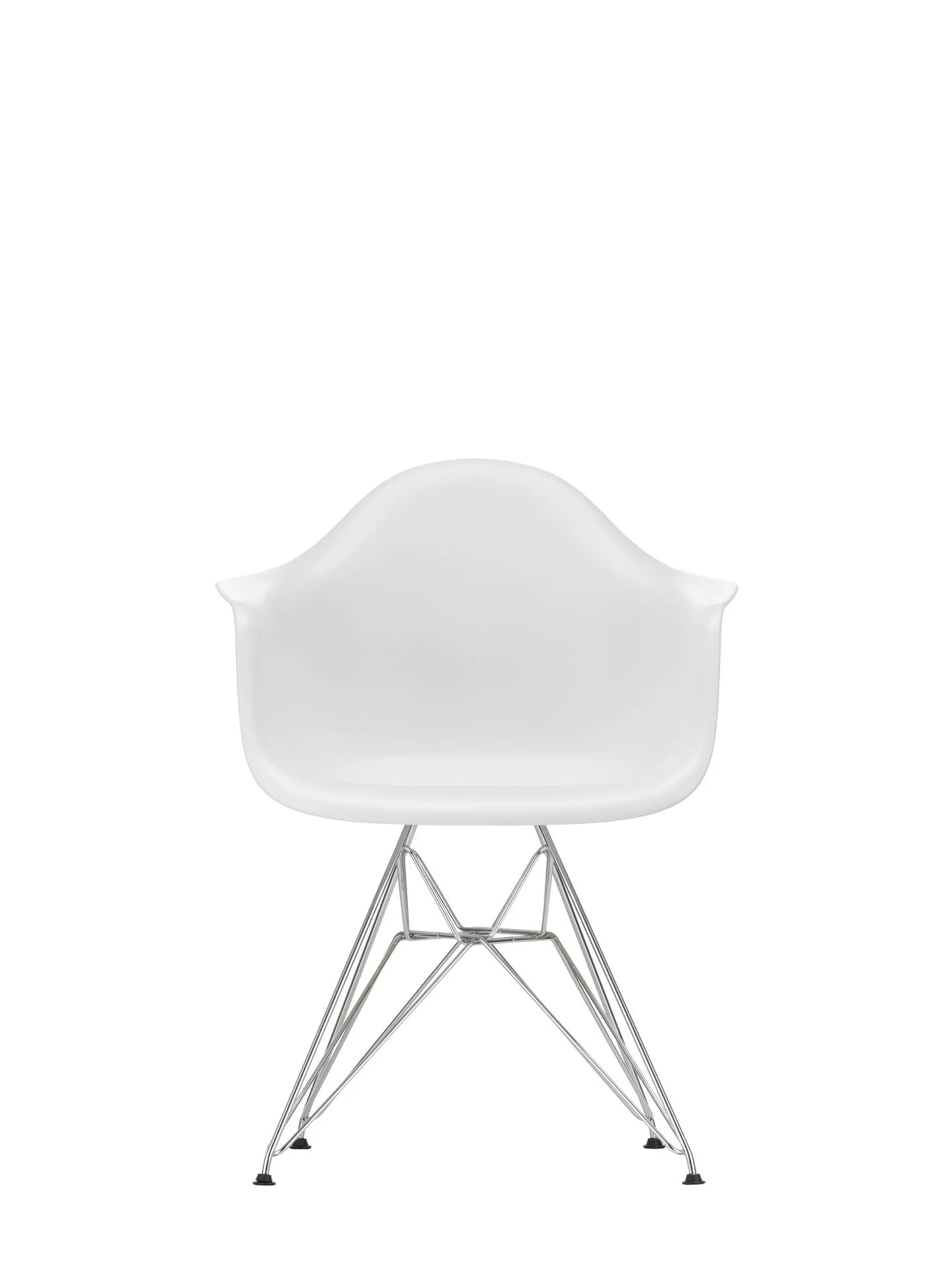 vitra Eames Plastic Armchair DAR RE - verchroomd onderstel - cotton white RE