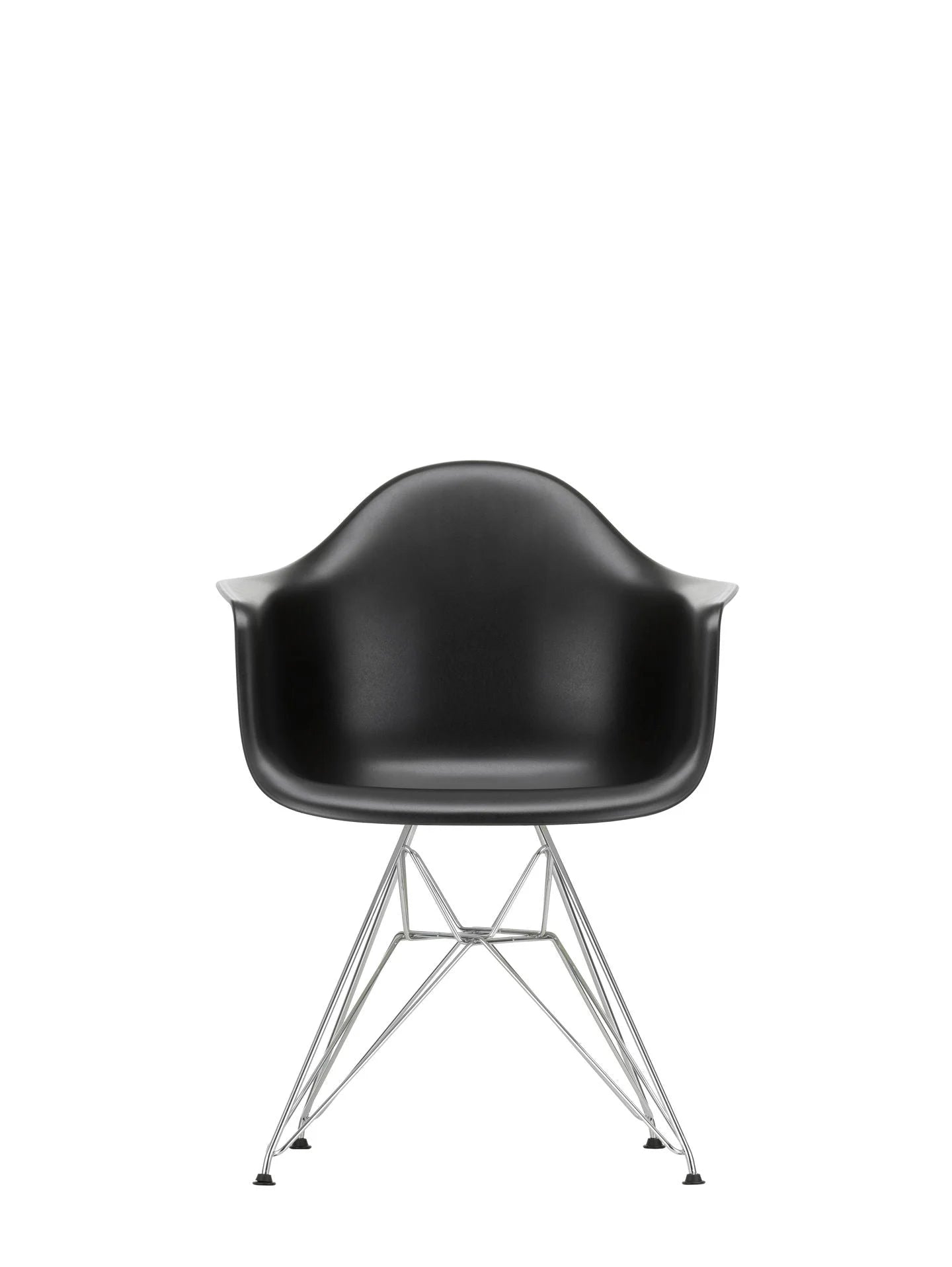 vitra Eames Plastic Armchair DAR RE - verchroomd onderstel - deep black RE