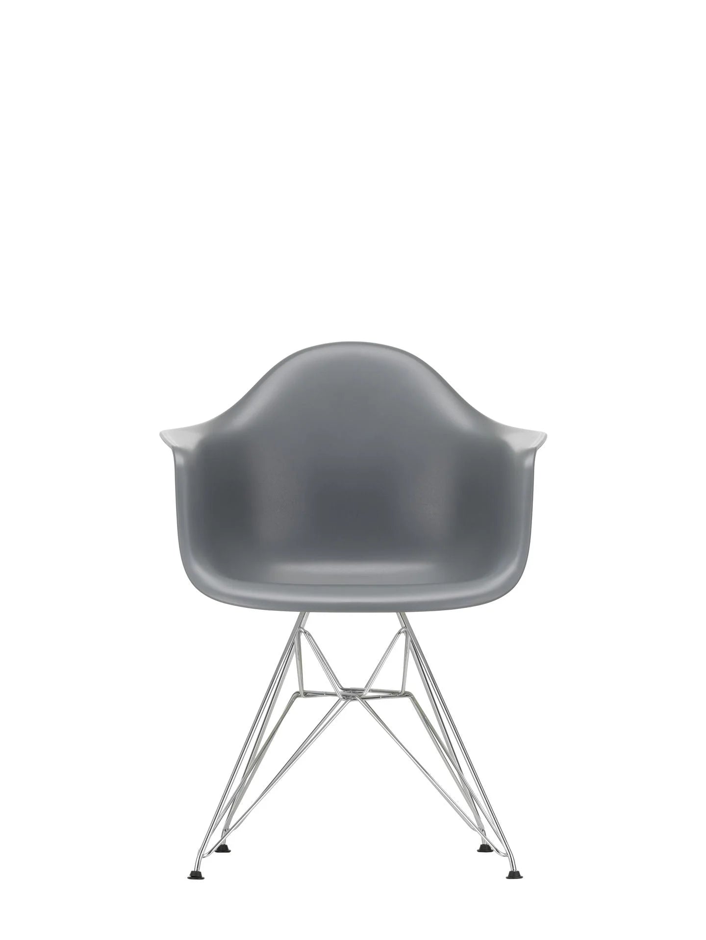 vitra Eames Plastic Armchair DAR RE - verchroomd onderstel - Granite grey RE
