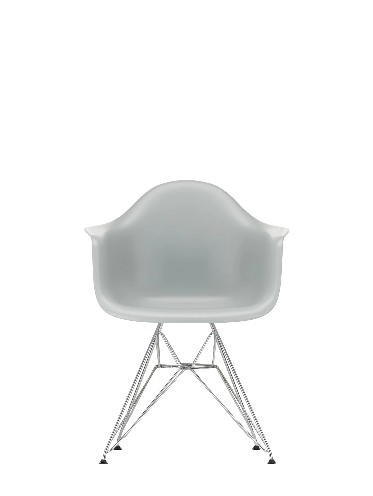 vitra Eames Plastic Armchair DAR RE - verchroomd onderstel - Light Grey RE