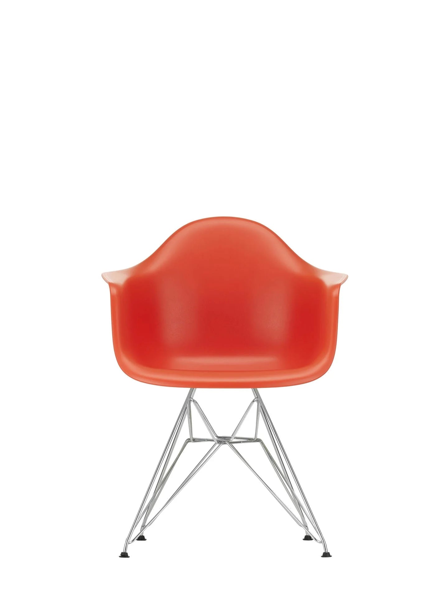 vitra Eames Plastic Armchair DAR RE - verchroomd onderstel - poppy red RE