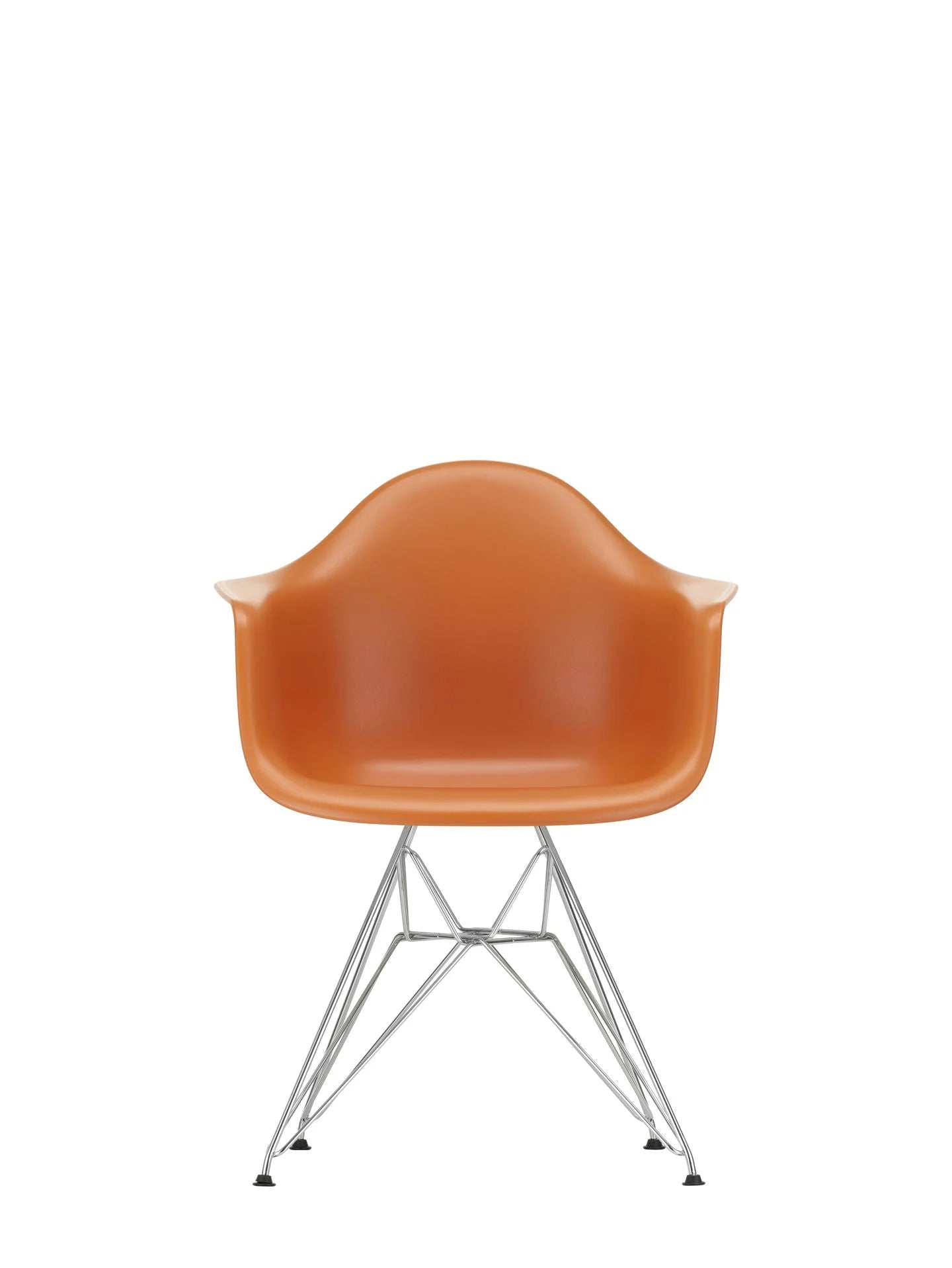 vitra Eames Plastic Armchair DAR RE - verchroomd onderstel - Rusty Orange RE
