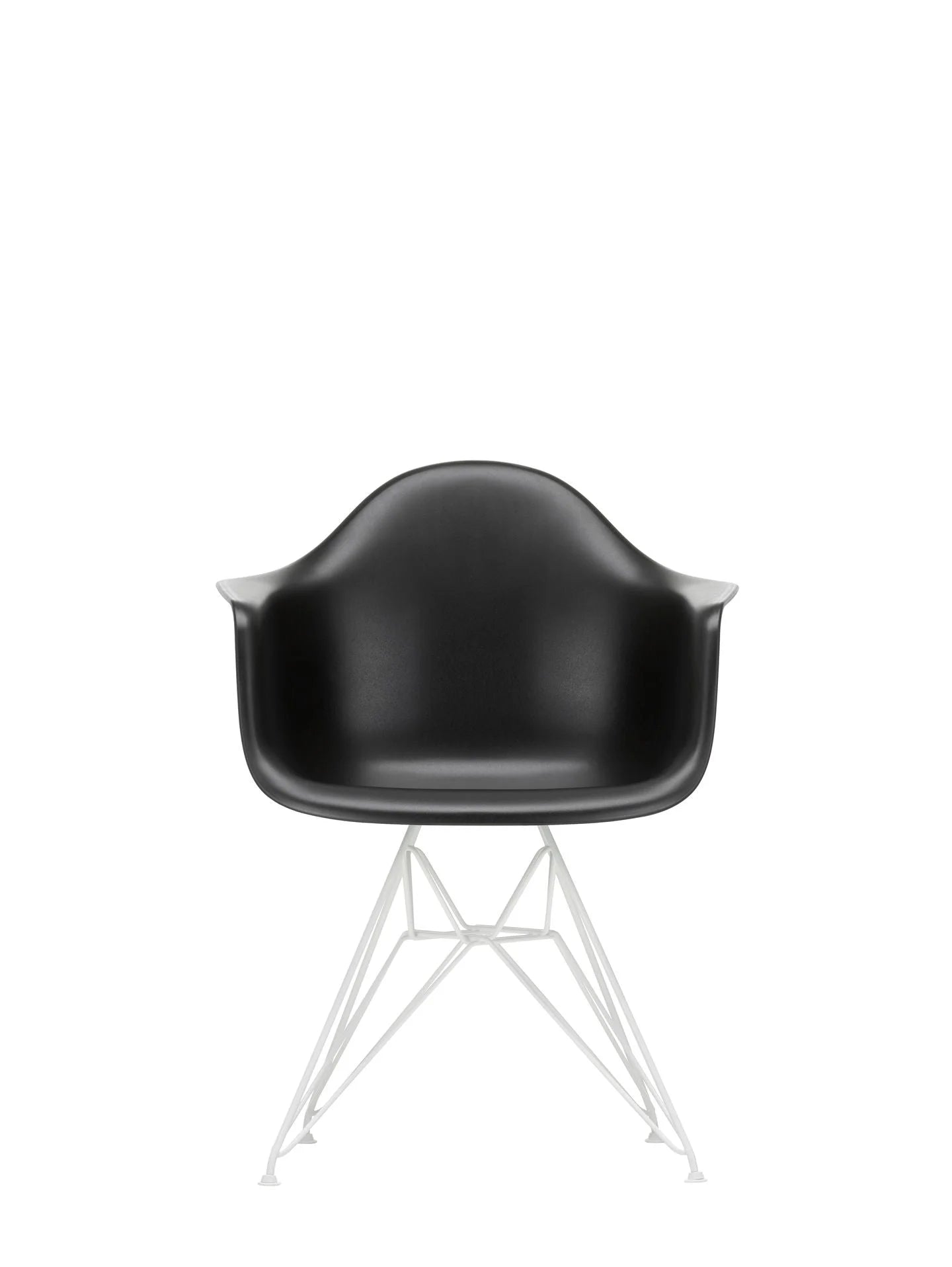 vitra Eames Plastic Armchair DAR RE - wit onderstel - deep black RE