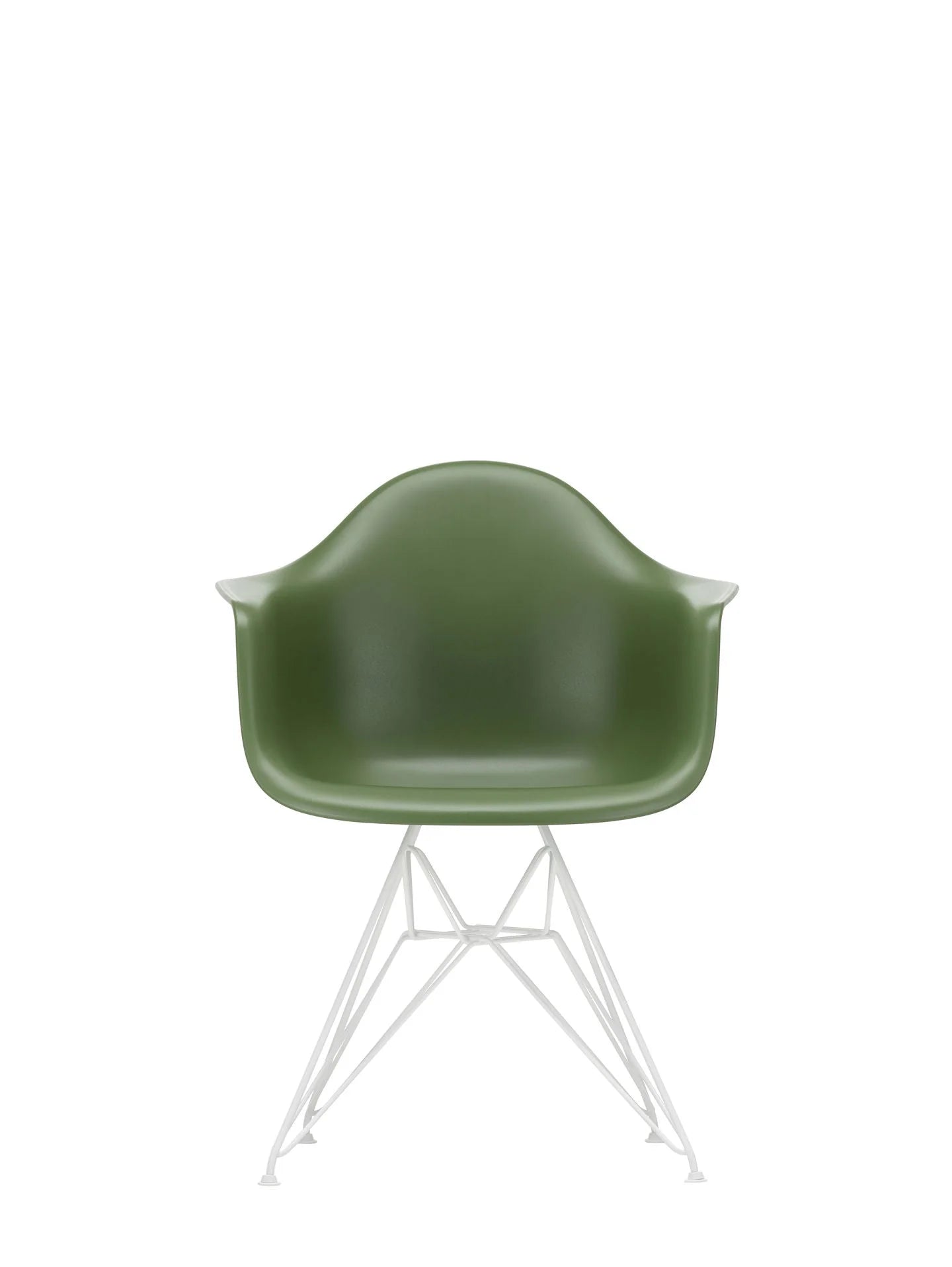 vitra Eames Plastic Armchair DAR RE - wit onderstel - forest green RE