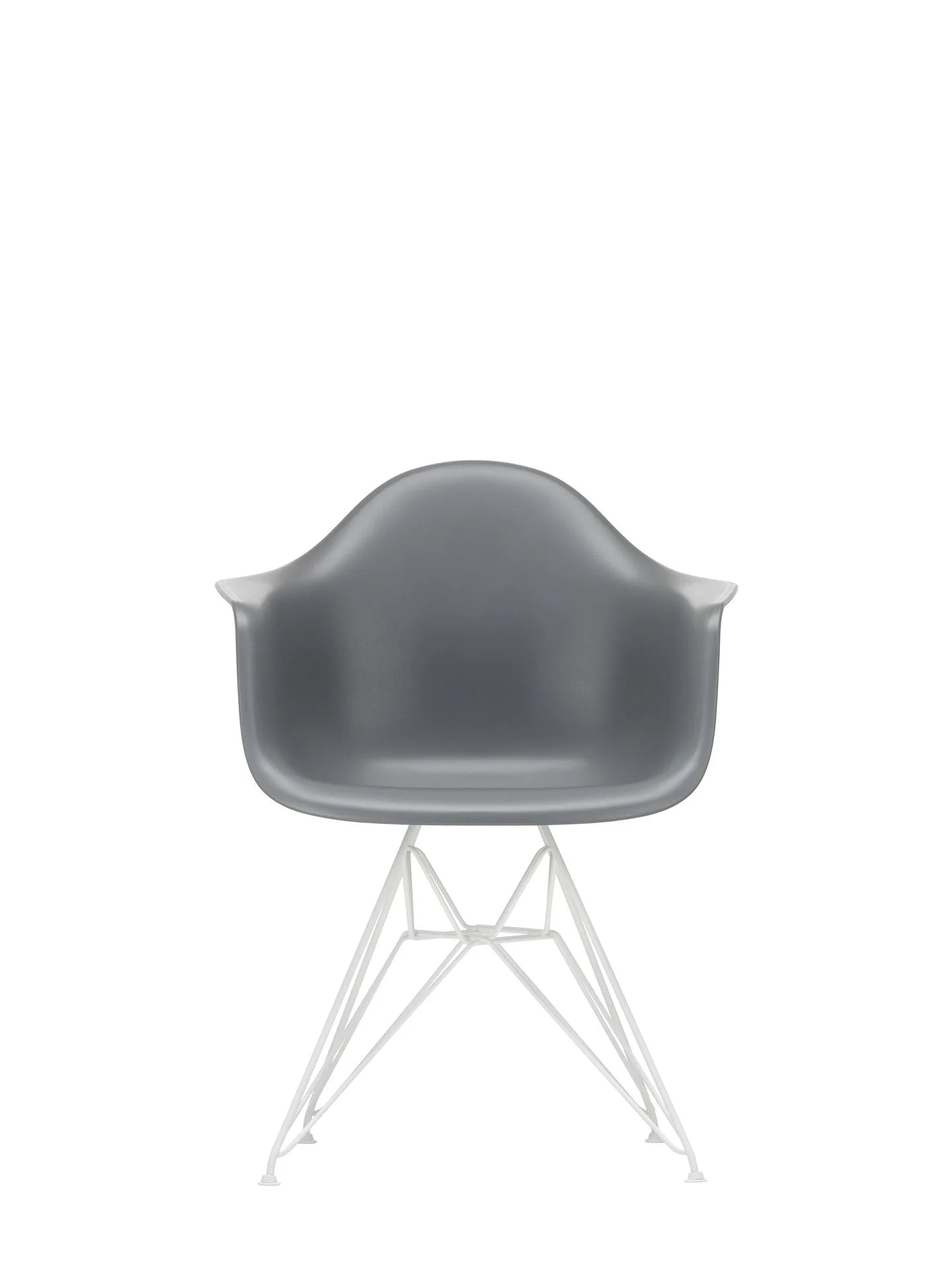 vitra Eames Plastic Armchair DAR RE - wit onderstel - Granite grey RE