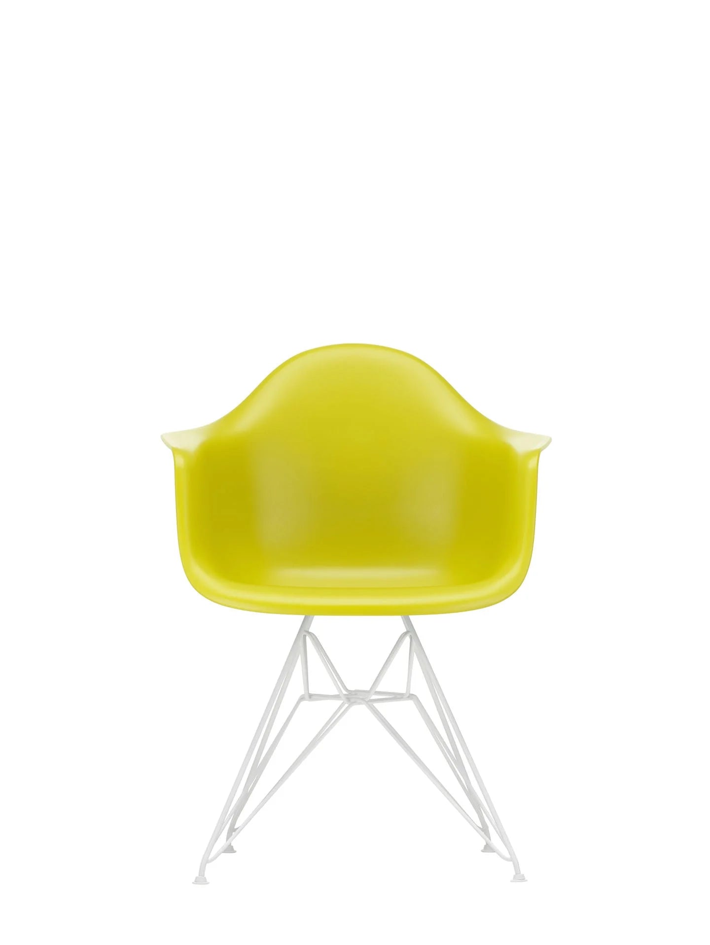 vitra Eames Plastic Armchair DAR RE - wit onderstel - mustard RE