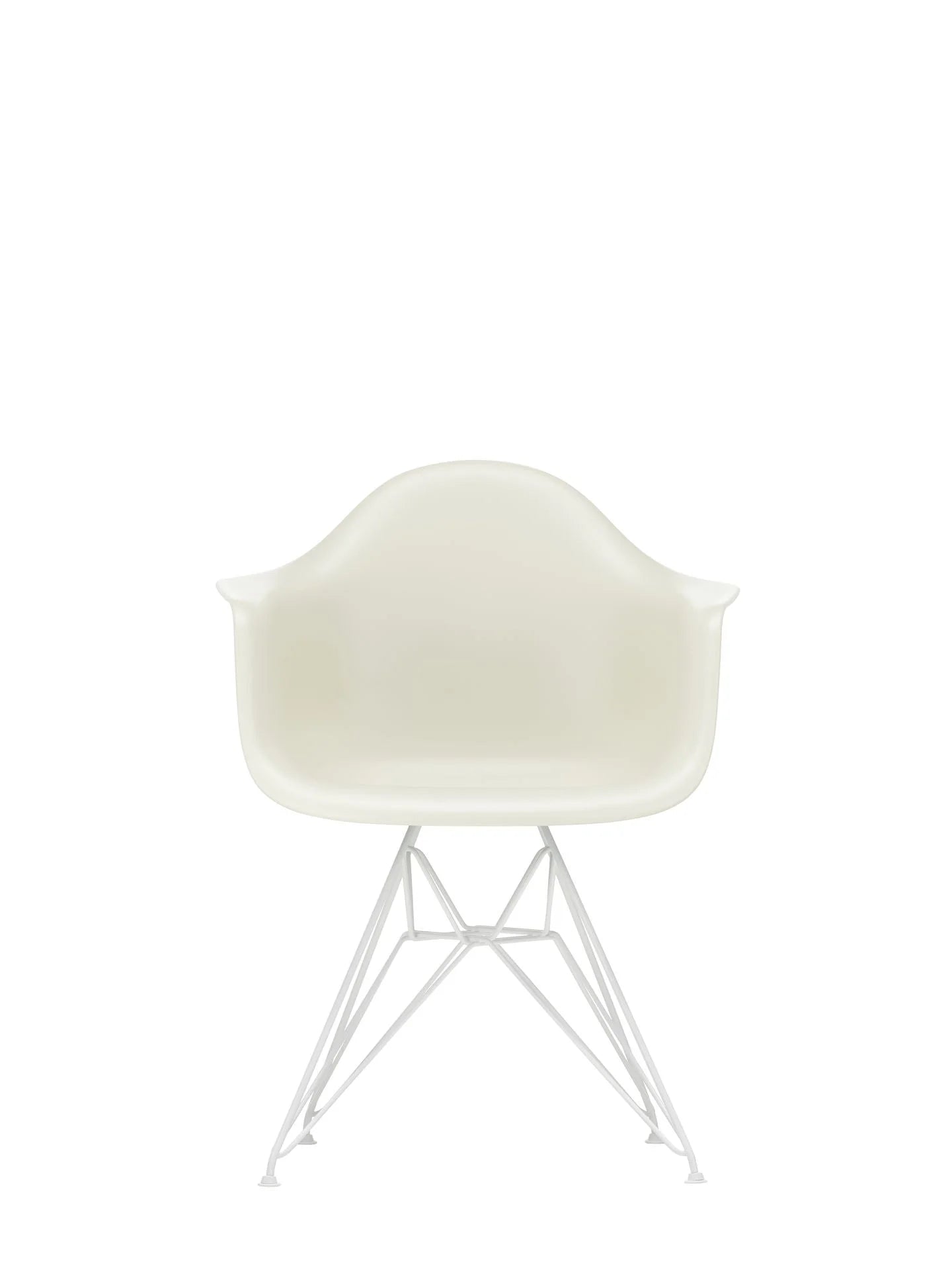 vitra Eames Plastic Armchair DAR RE - wit onderstel - pebble RE