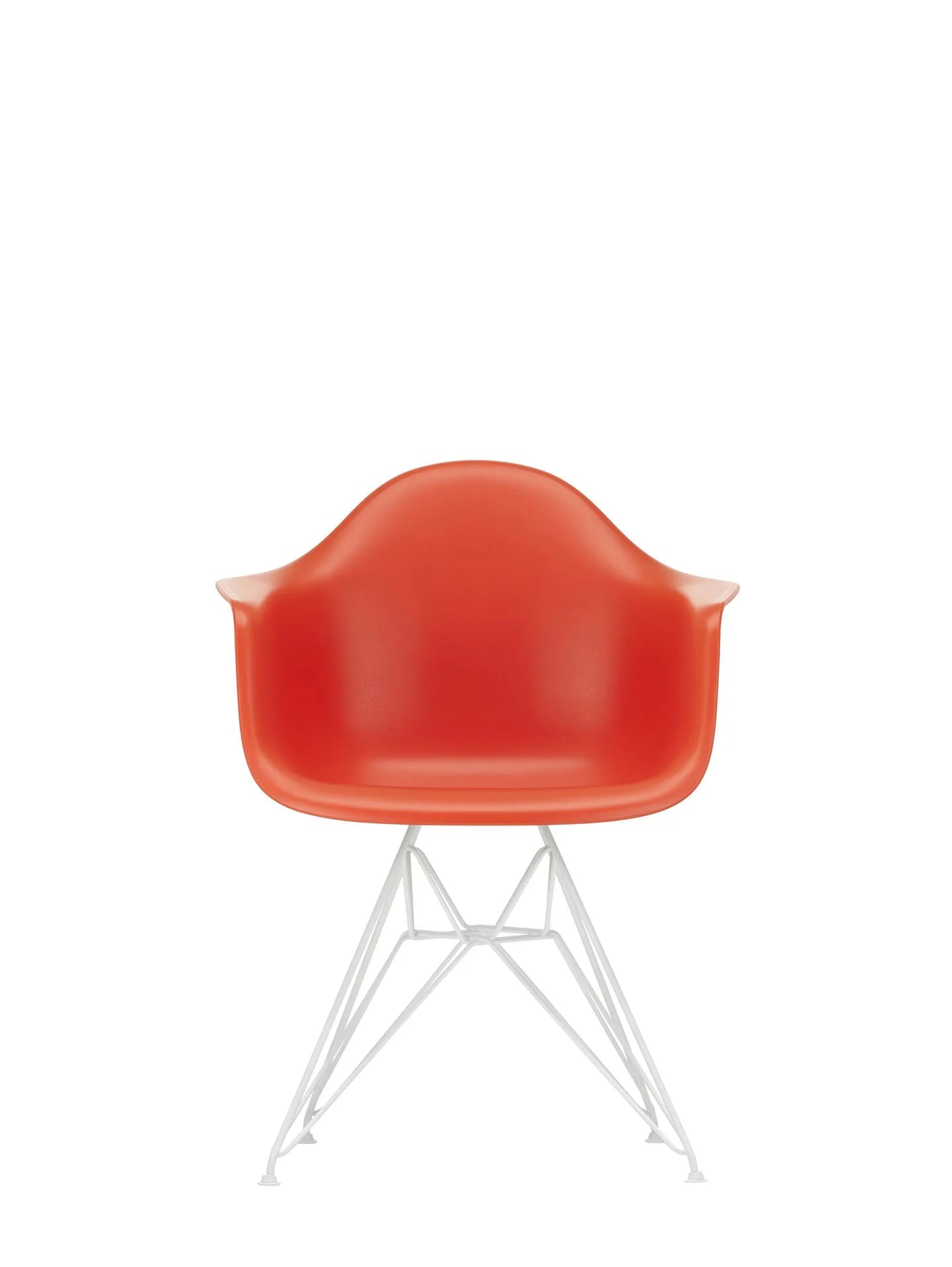 vitra Eames Plastic Armchair DAR RE - wit onderstel - poppy red RE
