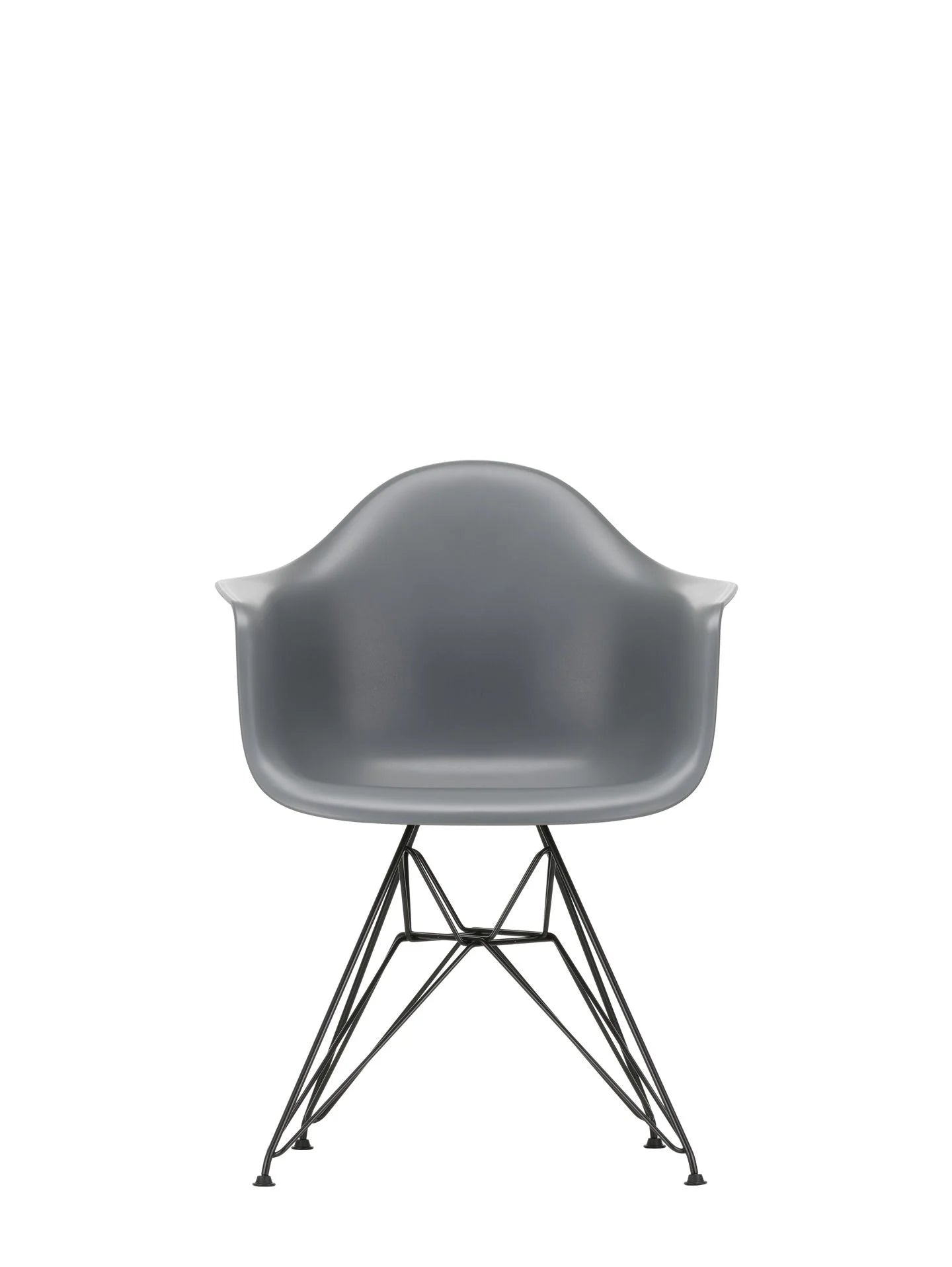 vitra Eames Plastic Armchair DAR RE - zwart onderstel - Granite grey RE