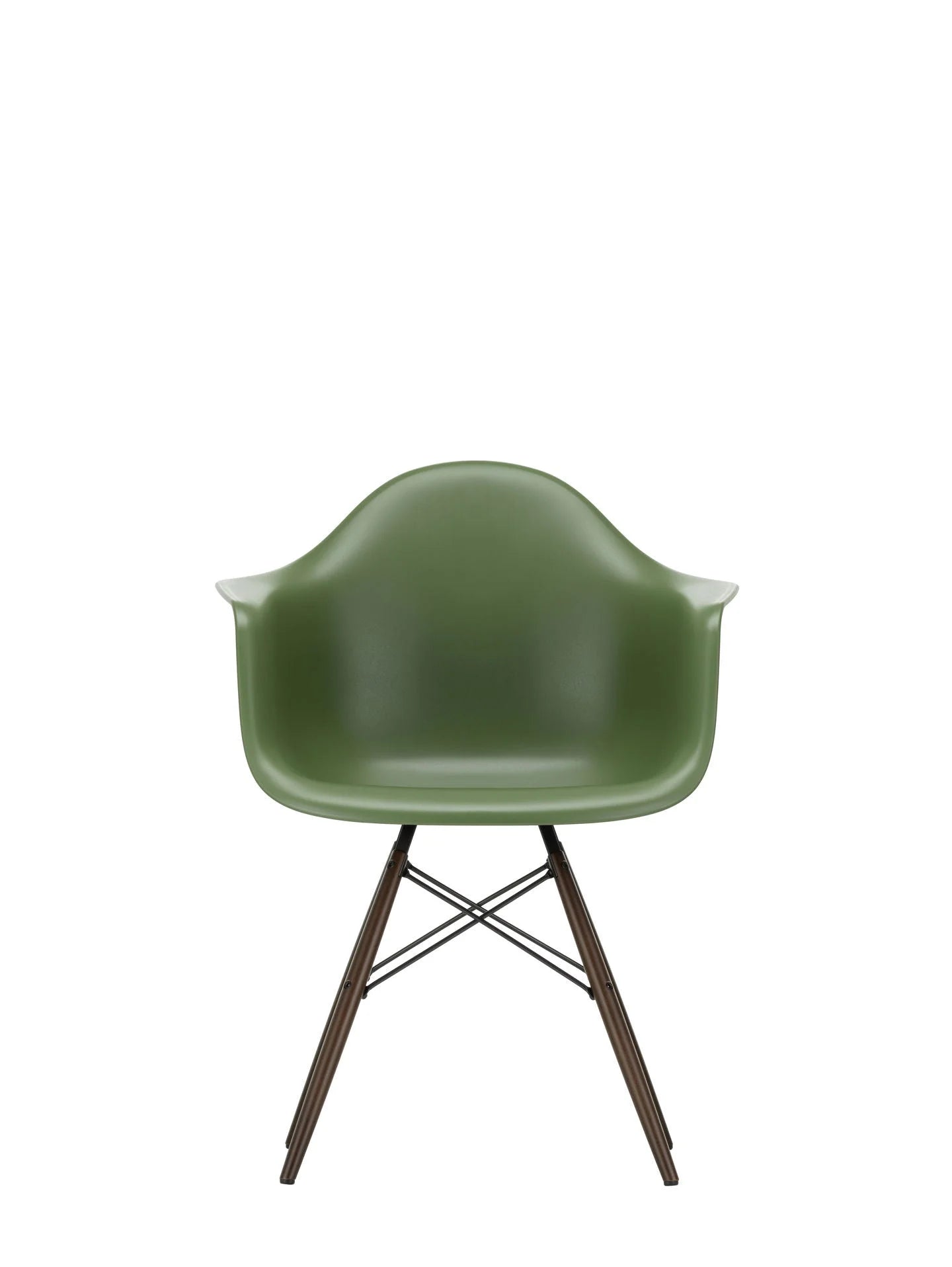 vitra Eames Plastic Armchair DAW RE - esdoorn donker onderstel - forest green RE