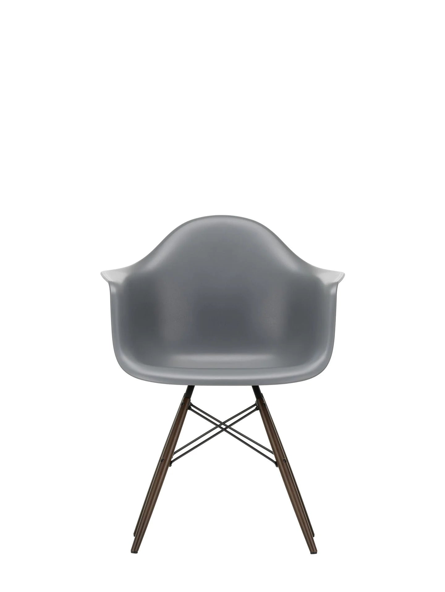 vitra Eames Plastic Armchair DAW RE - esdoorn donker onderstel - Granite grey RE