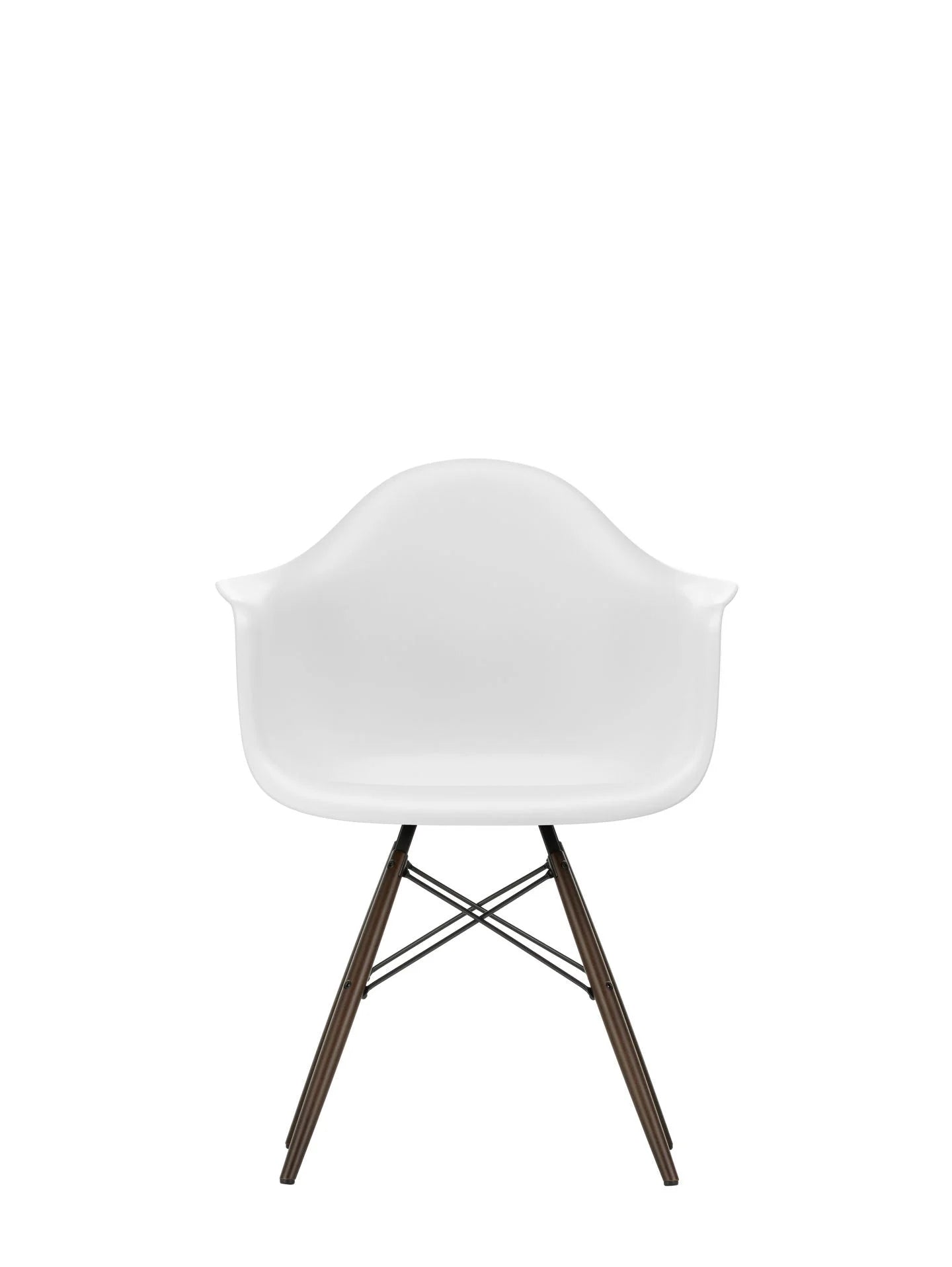 vitra Eames Plastic Armchair DAW RE - esdoorn donker onderstel - cotton white RE