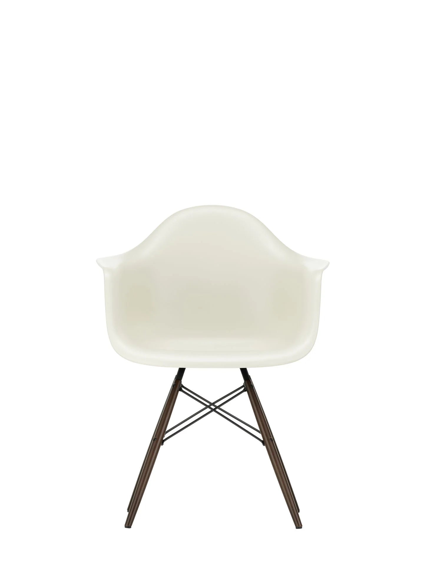 vitra Eames Plastic Armchair DAW RE - esdoorn donker onderstel - pebble RE