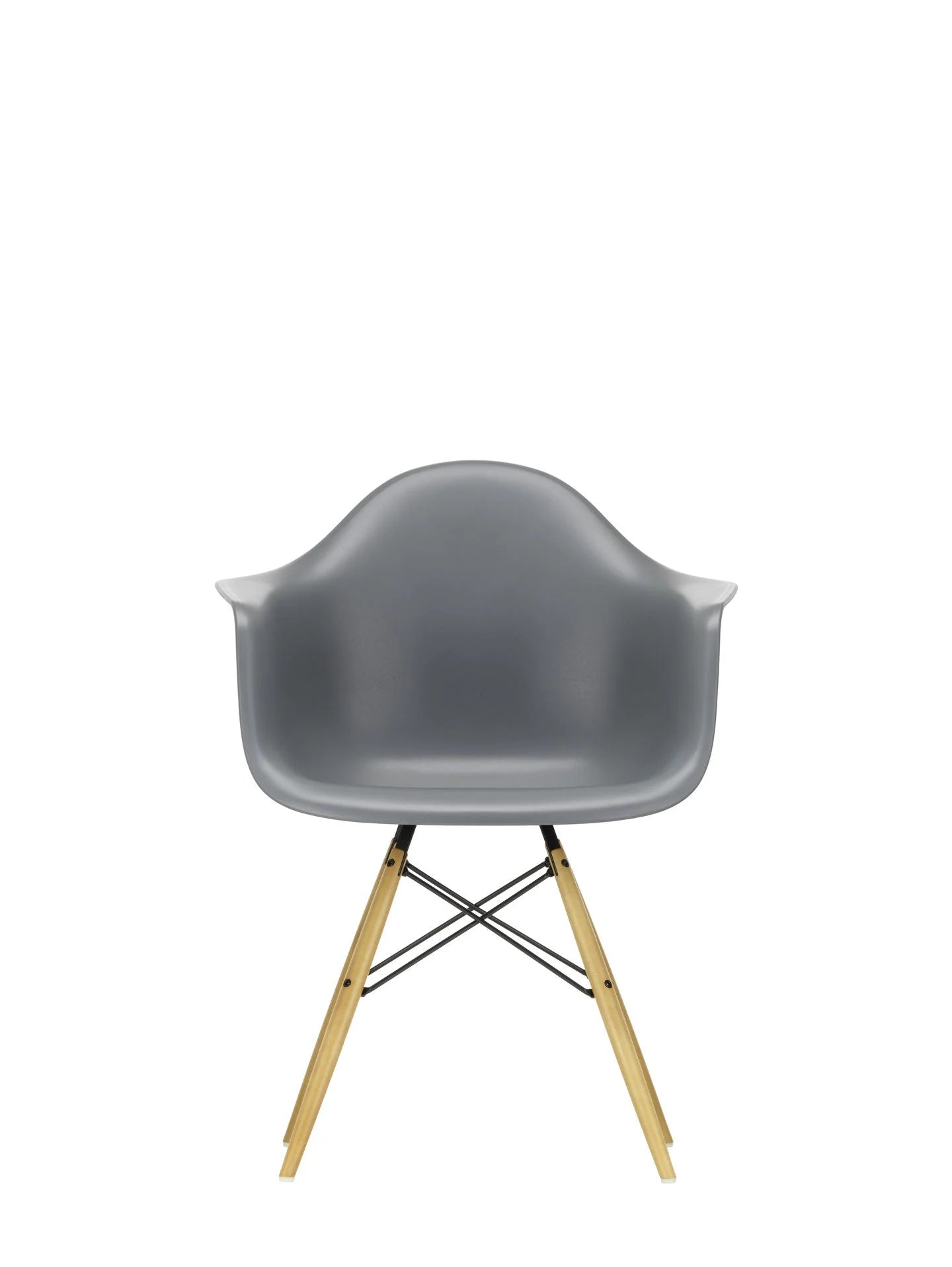 vitra Eames Plastic Armchair DAW RE - esdoorn licht onderstel - Granite grey RE