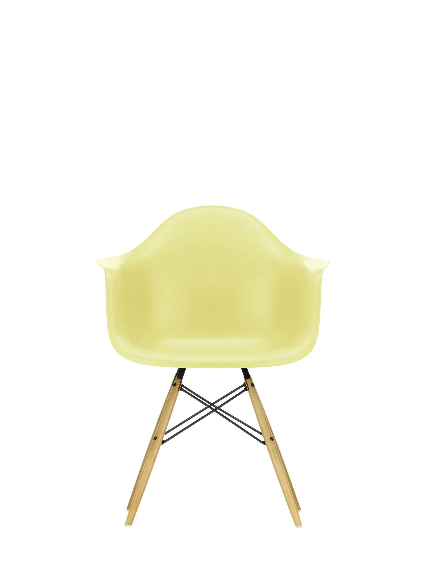vitra Eames Plastic Armchair DAW RE - esdoorn licht onderstel - citron RE