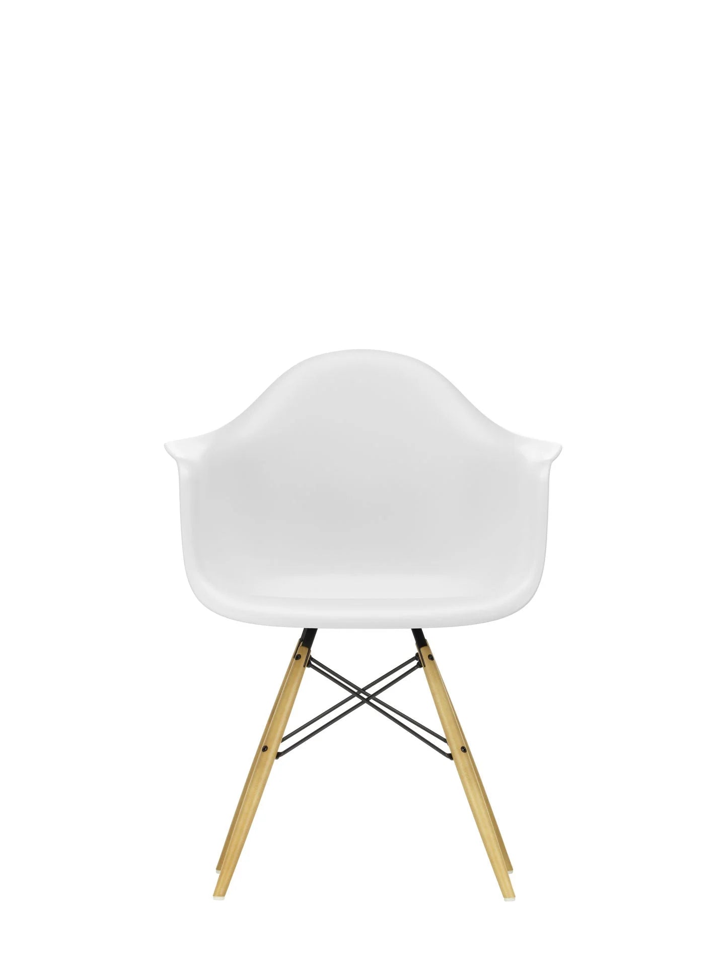 vitra Eames Plastic Armchair DAW RE - esdoorn licht onderstel - cotton white RE