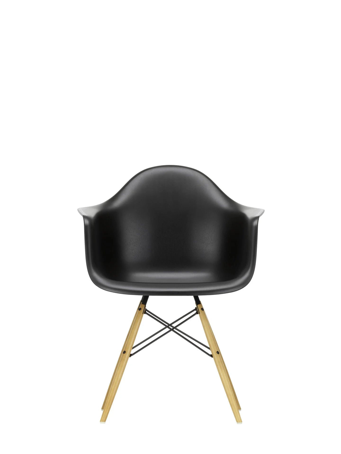 vitra Eames Plastic Armchair DAW RE - esdoorn licht onderstel - deep black RE