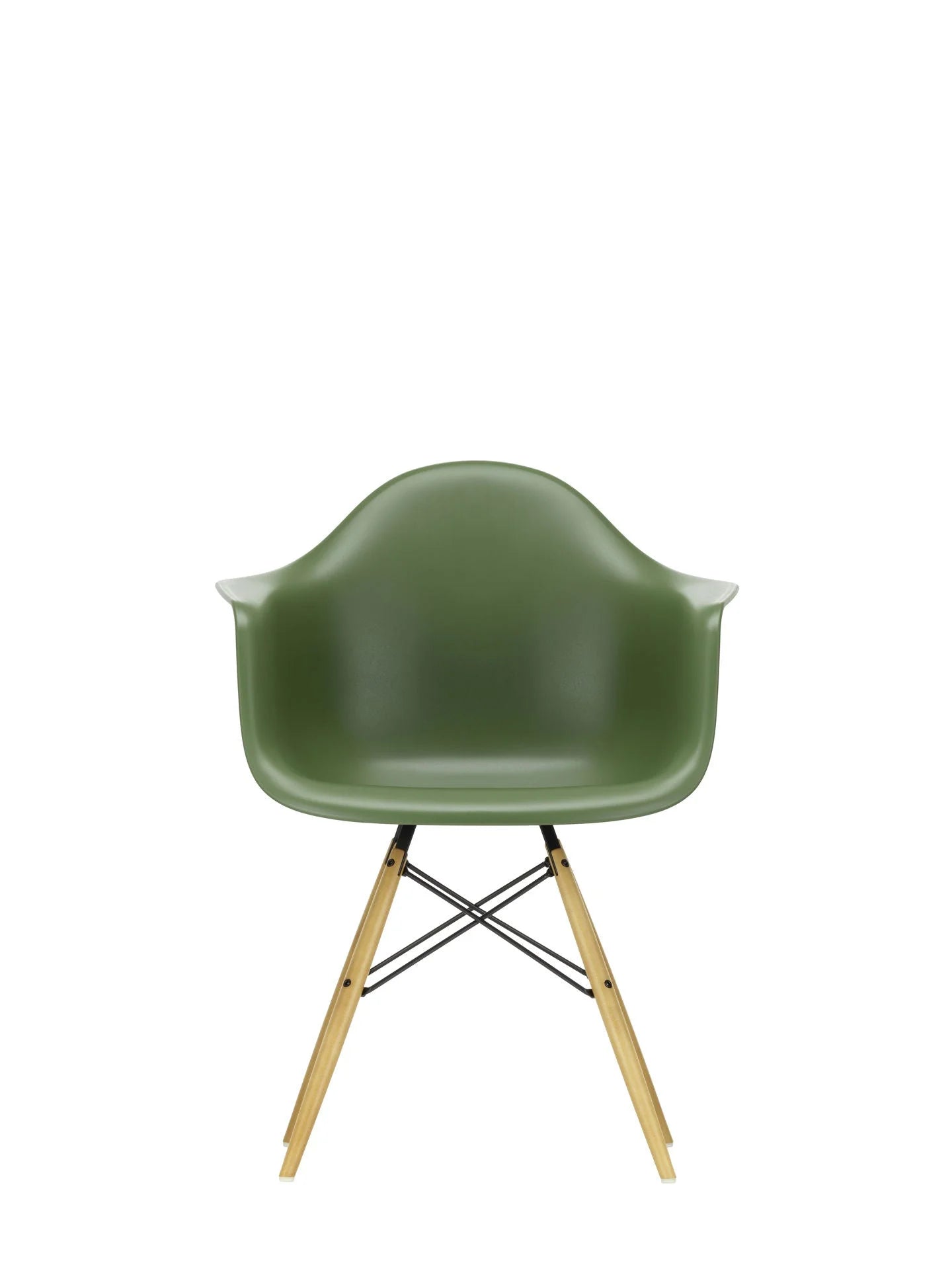vitra Eames Plastic Armchair DAW RE - esdoorn licht onderstel - forest green RE