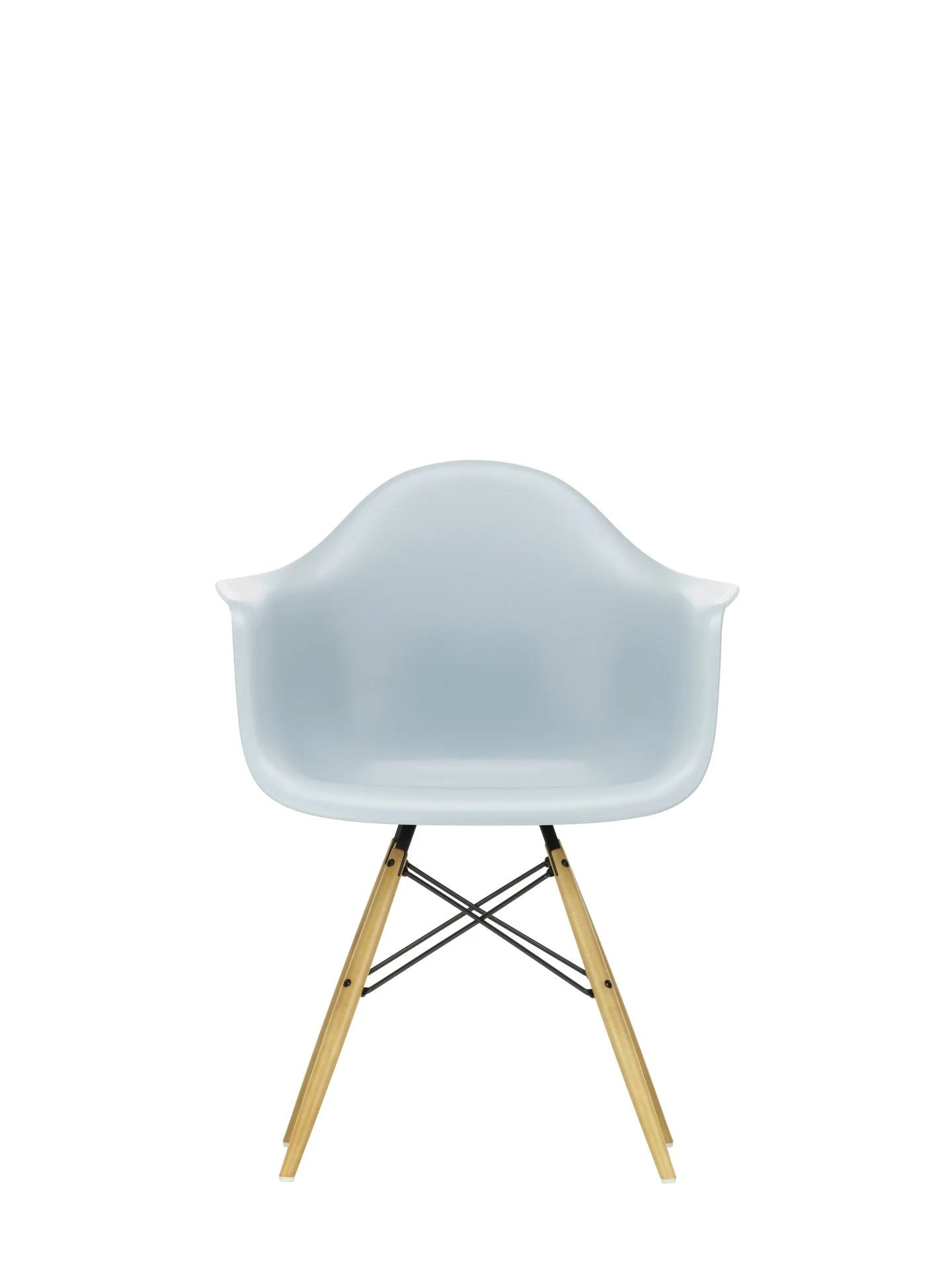vitra Eames Plastic Armchair DAW RE - esdoorn licht onderstel - ice grey RE