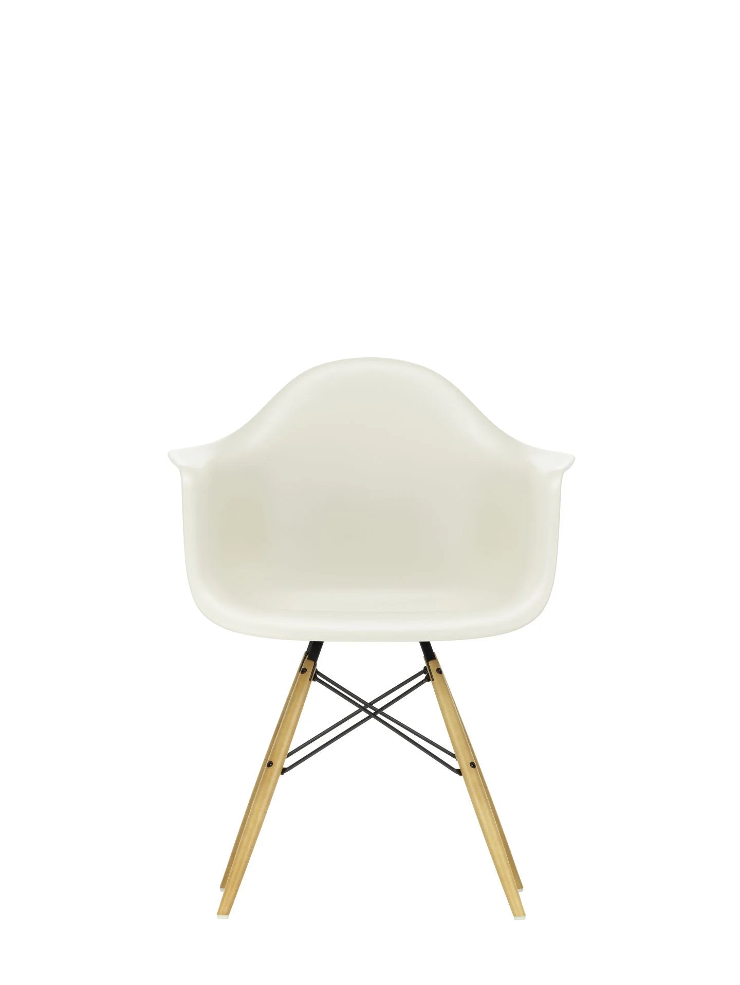 vitra Eames Plastic Armchair DAW RE - esdoorn licht onderstel - pebble RE