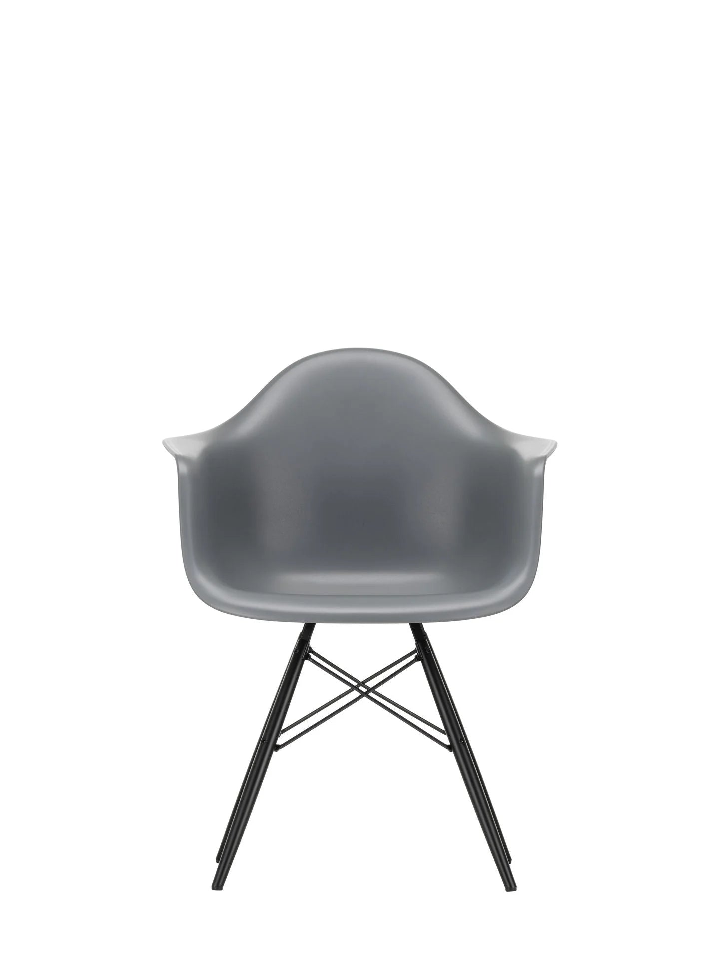 vitra Eames Plastic Armchair DAW RE - esdoorn zwart onderstel - Granite grey RE