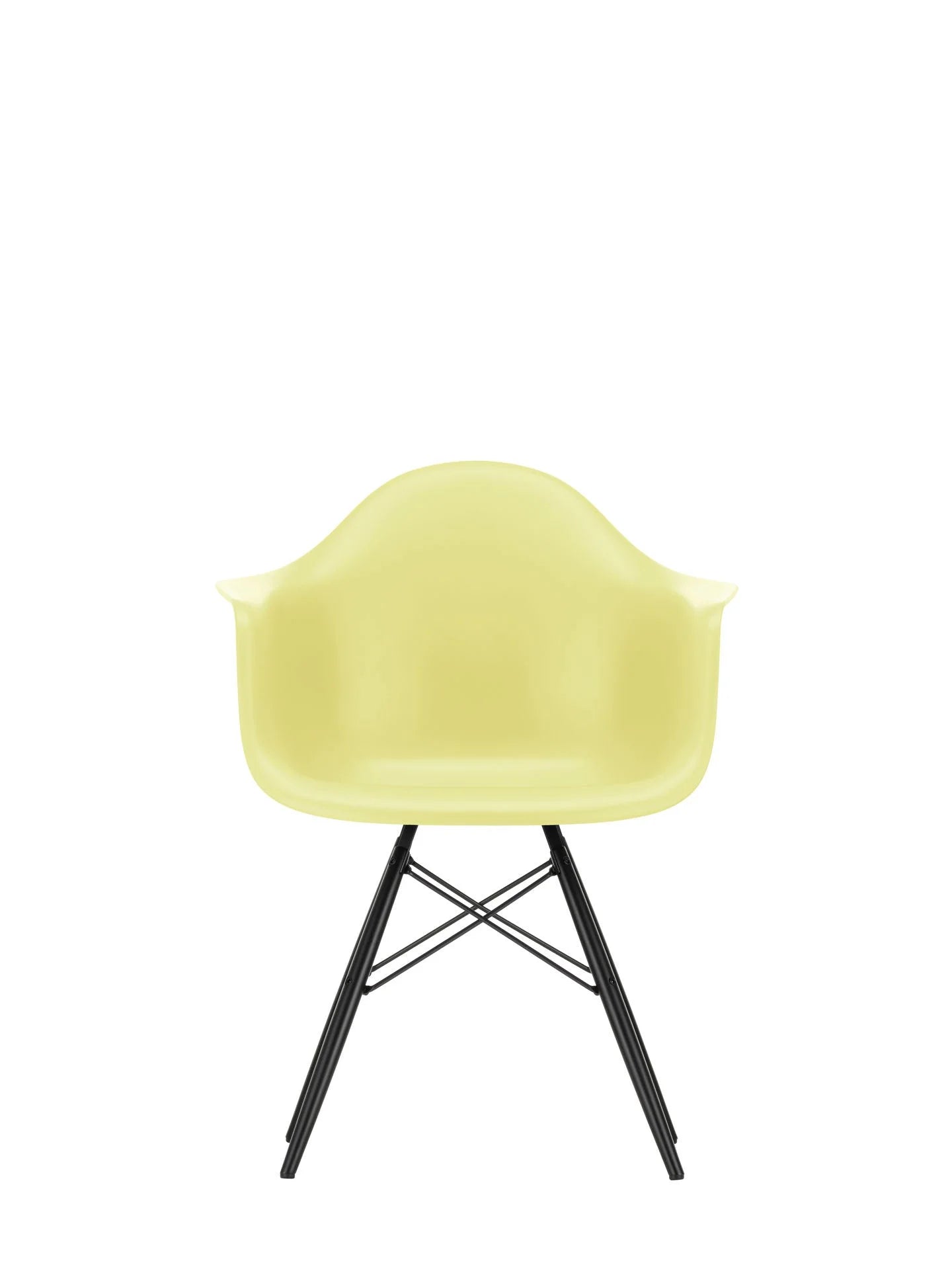 vitra Eames Plastic Armchair DAW RE - esdoorn zwart onderstel - citron RE