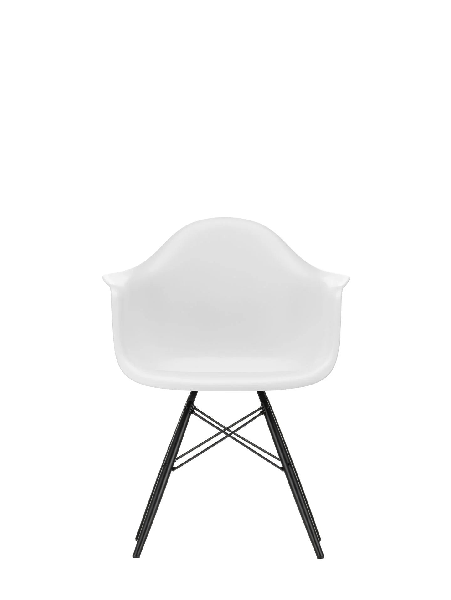 vitra Eames Plastic Armchair DAW RE - esdoorn zwart onderstel - cotton white RE