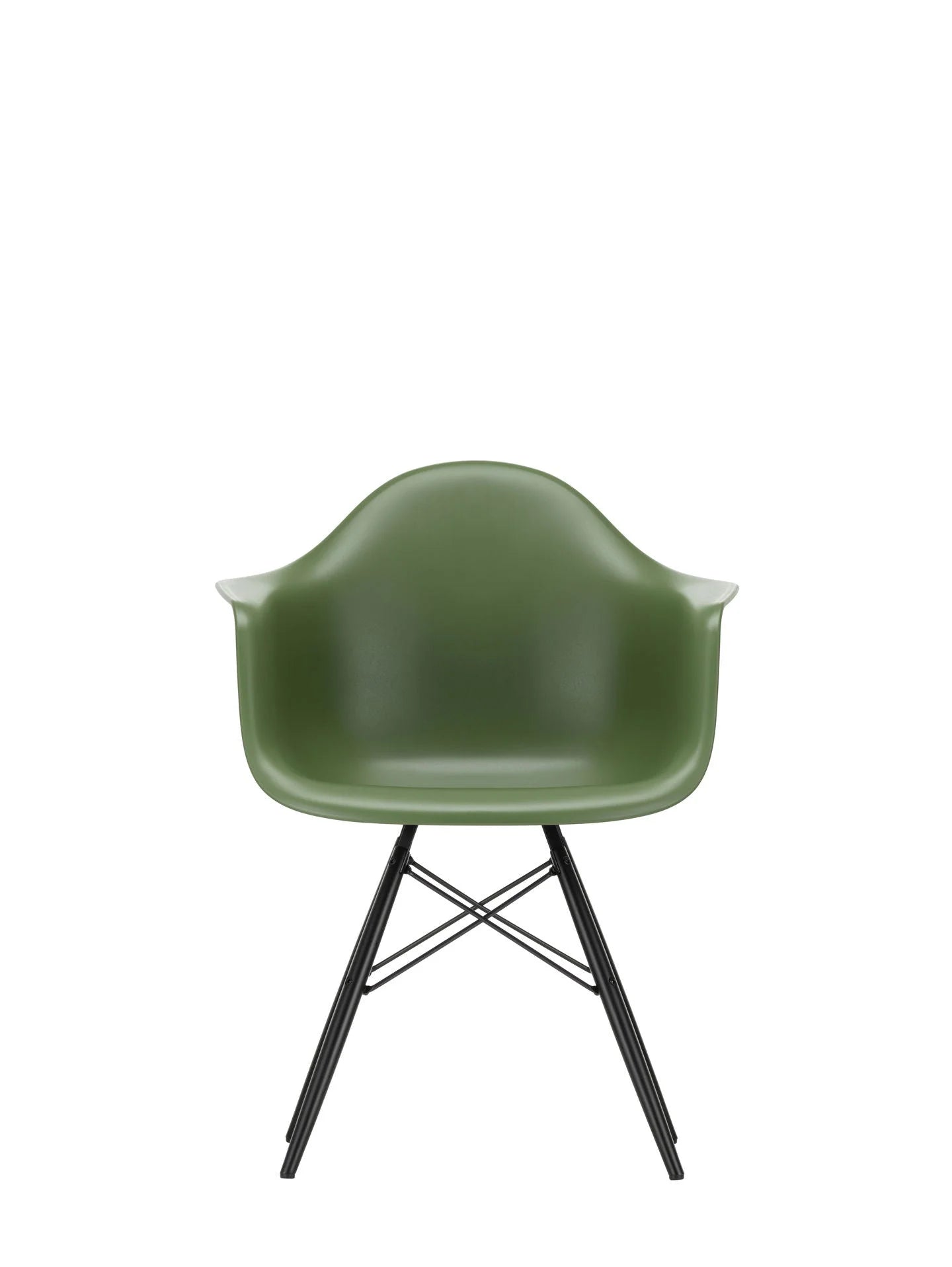 vitra Eames Plastic Armchair DAW RE - esdoorn zwart onderstel - forest green RE