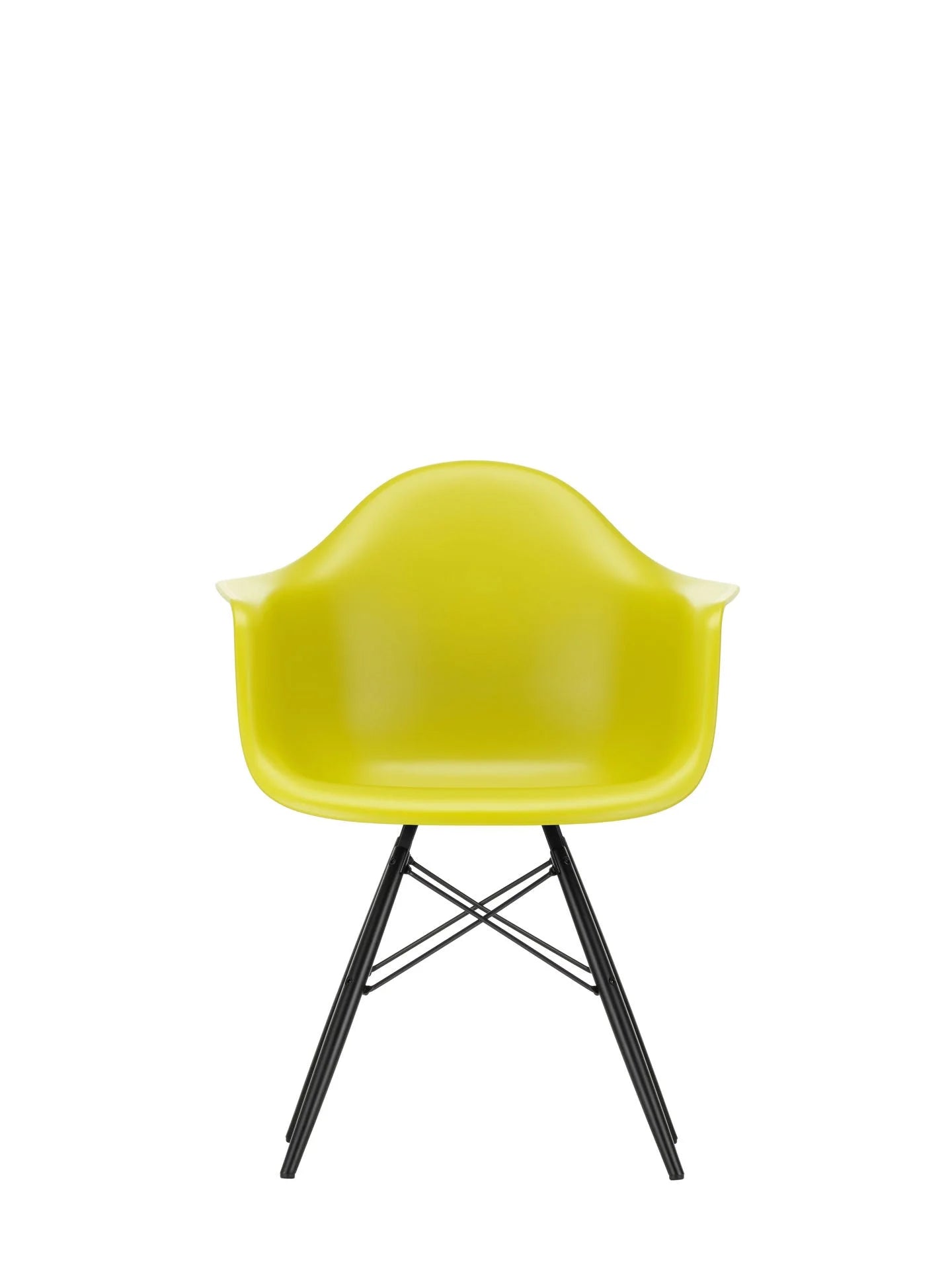 vitra Eames Plastic Armchair DAW RE - esdoorn zwart onderstel - mustard RE