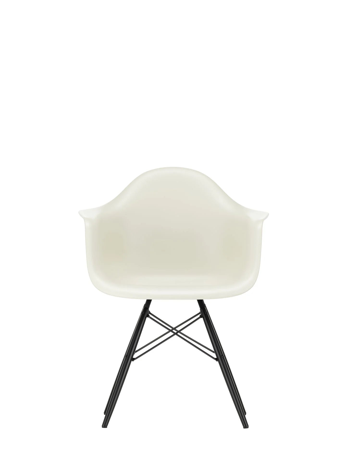 vitra Eames Plastic Armchair DAW RE - esdoorn zwart onderstel - pebble RE