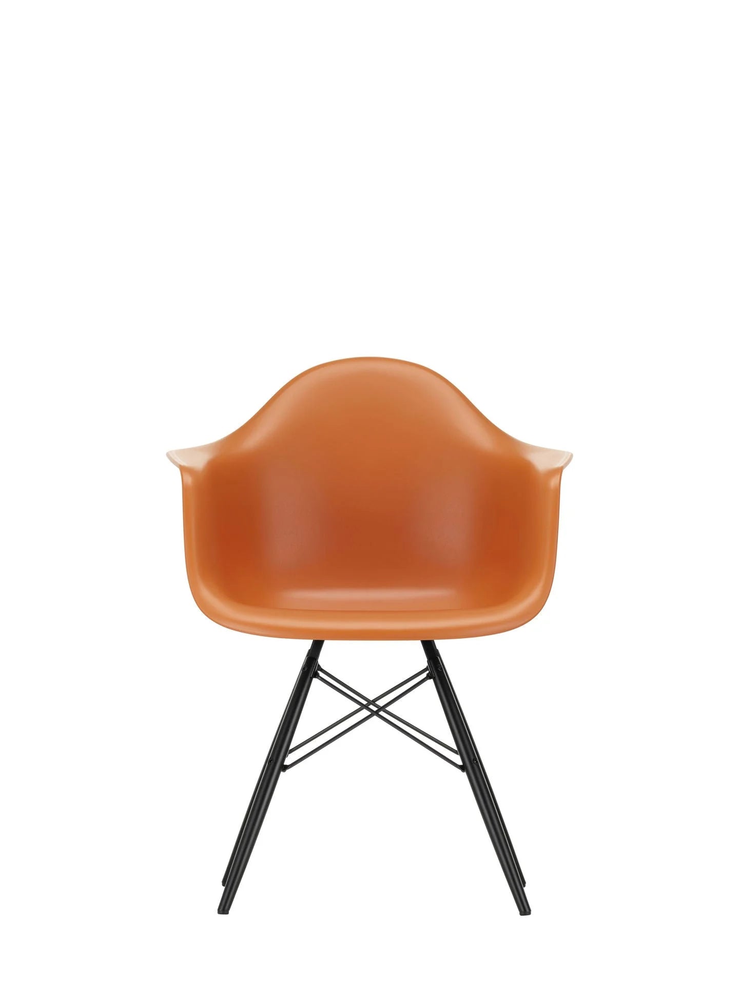 vitra Eames Plastic Armchair DAW RE - esdoorn zwart onderstel - Rusty Orange RE