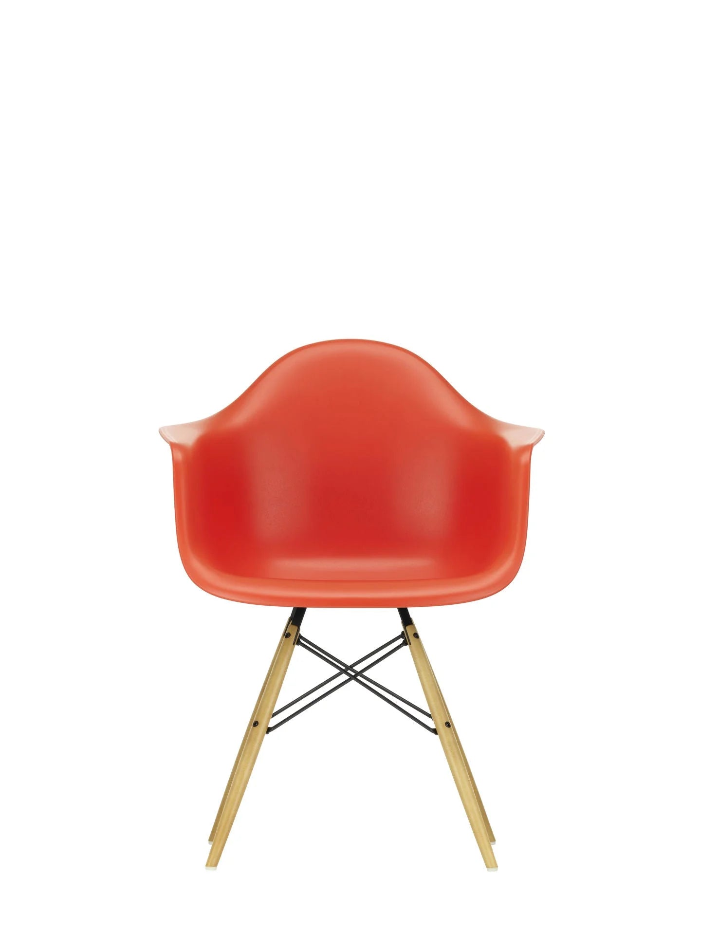 vitra Eames Plastic Armchair DAW RE - essen onderstel - poppy red RE