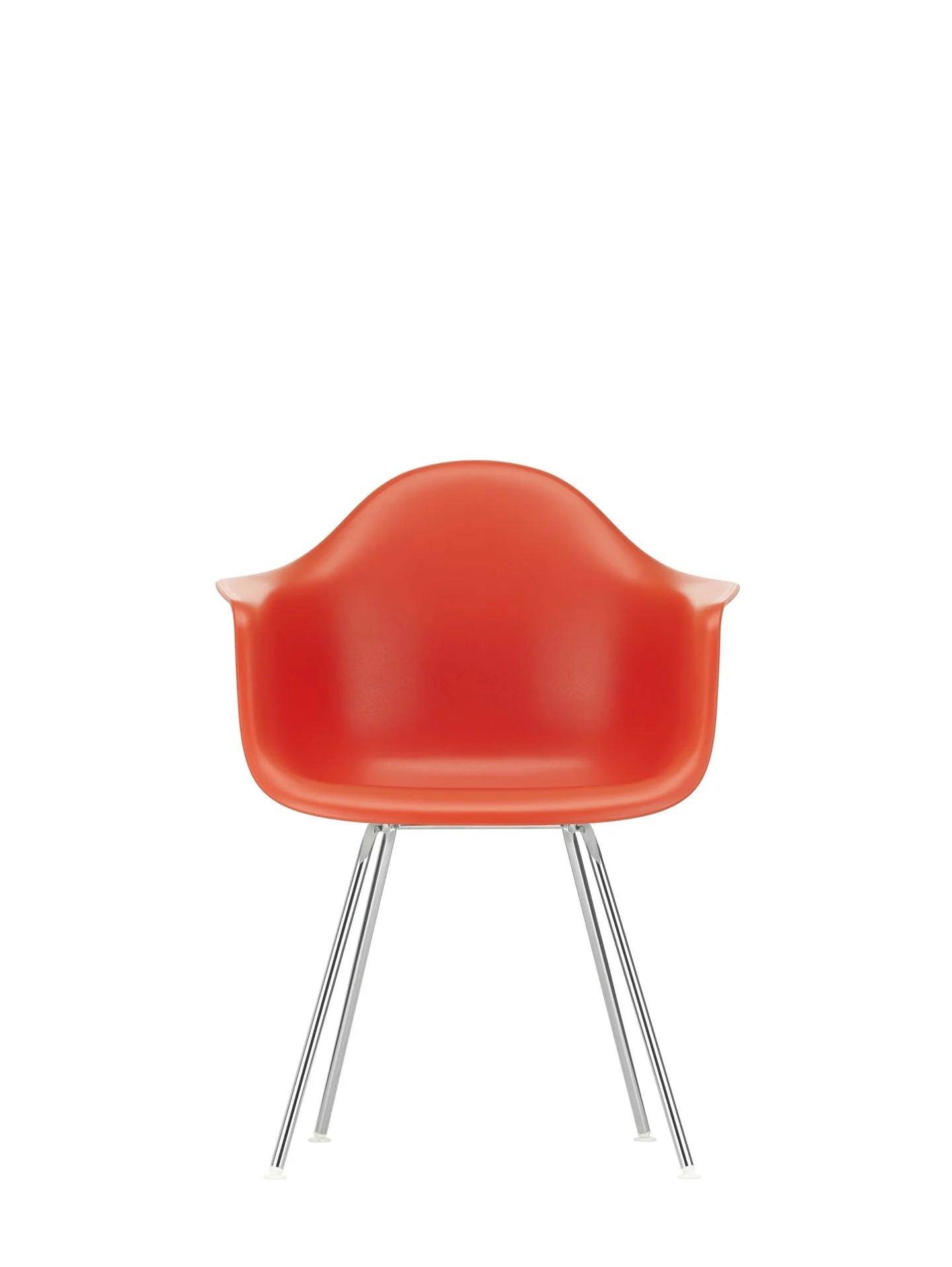 vitra Eames Plastic Armchair DAX RE - verchroomd onderstel - poppy red RE