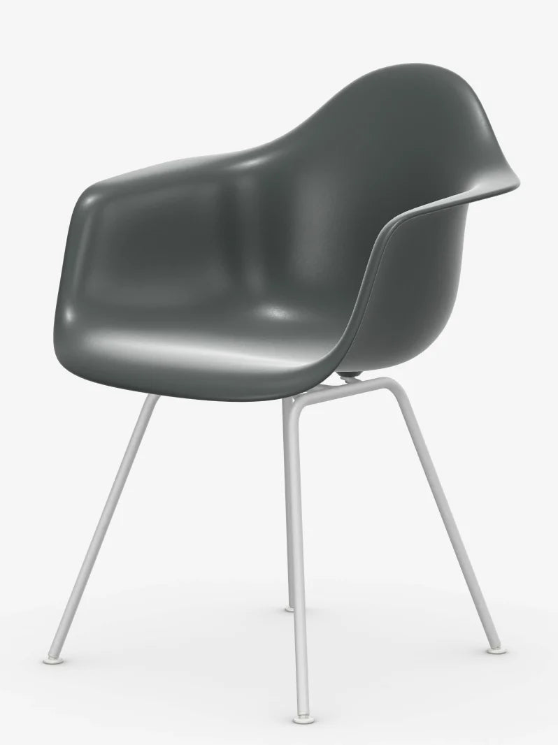 vitra Eames Plastic Armchair DAX RE - wit onderstel - Granite grey RE