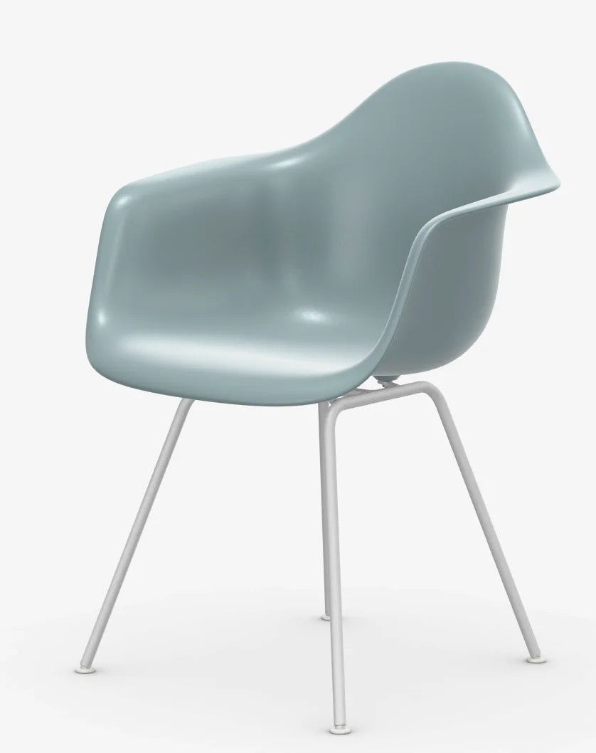vitra Eames Plastic Armchair DAX RE - wit onderstel - ice grey RE