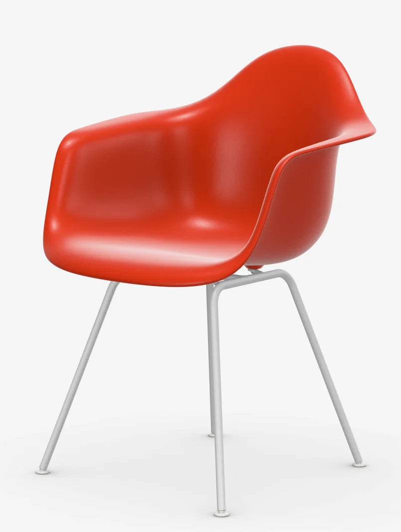 vitra Eames Plastic Armchair DAX RE - wit onderstel - poppy red RE