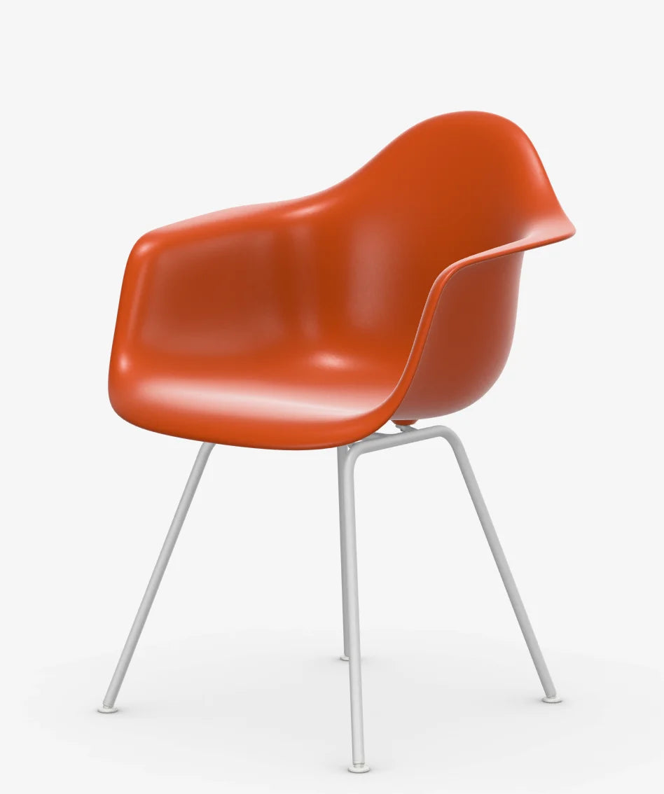 vitra Eames Plastic Armchair DAX RE - wit onderstel - Rusty Orange RE