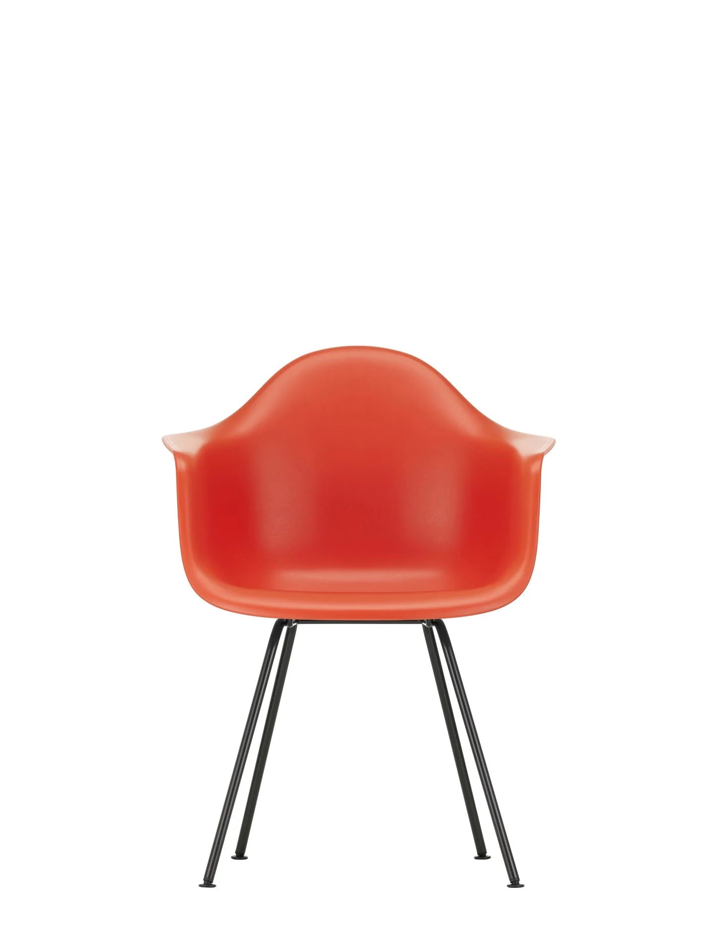 vitra Eames Plastic Armchair DAX RE - zwart onderstel - poppy red RE