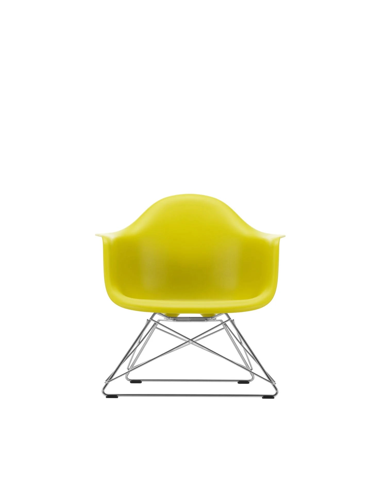 vitra vitra Eames Plastic Armchair LAR RE - verchroomd onderstel - mustard RE